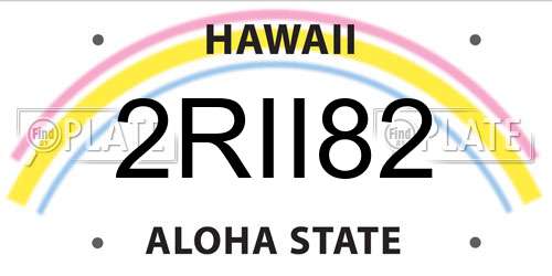 2RII82 Hawaii License Plate