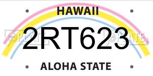2RT623 Hawaii License Plate