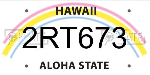 2RT673 Hawaii License Plate