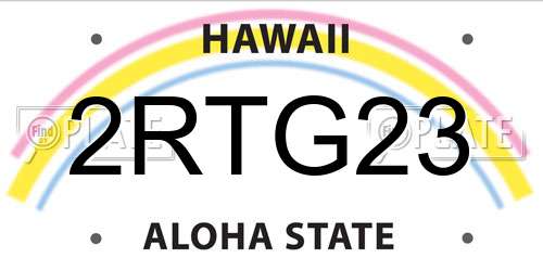 2RTG23 Hawaii License Plate