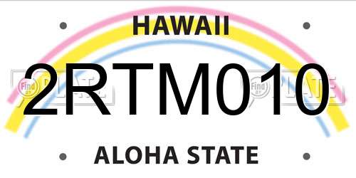 2RTM010 Hawaii License Plate