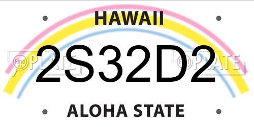 2S32D2 Hawaii License Plate