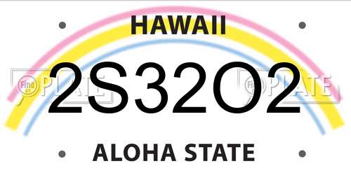 2S32O2 Hawaii License Plate