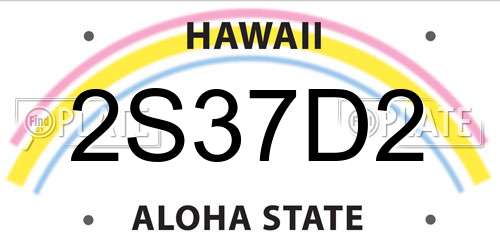 2S37D2 Hawaii License Plate