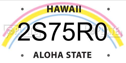 2S75R0 Hawaii License Plate
