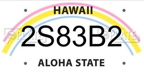 2S83B2 Hawaii License Plate