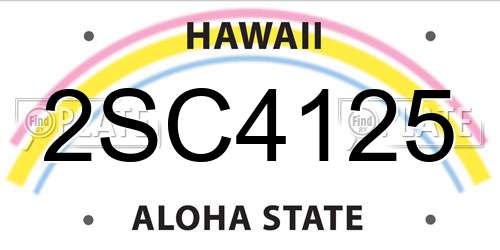 2SC4125 Hawaii License Plate