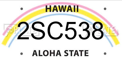 2SC538 Hawaii License Plate