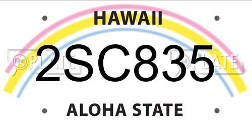 2SC835 Hawaii License Plate