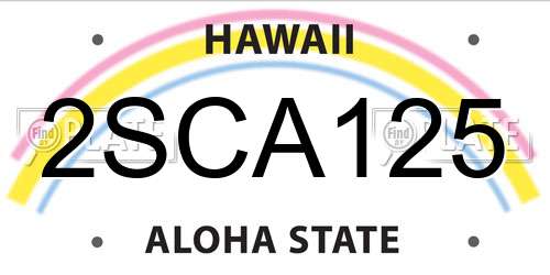 2SCA125 Hawaii License Plate