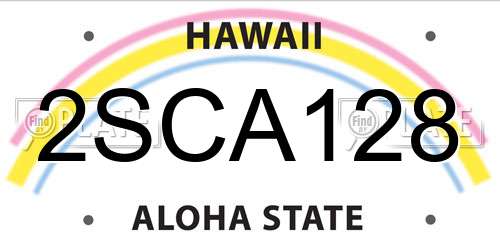 2SCA128 Hawaii License Plate