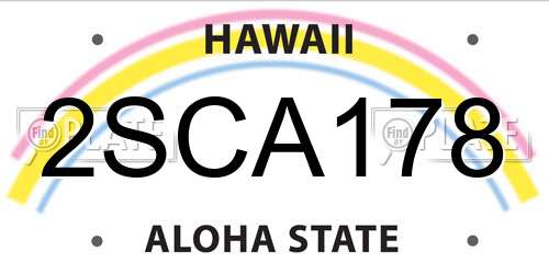 2SCA178 Hawaii License Plate