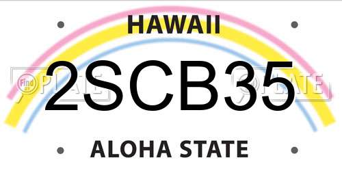 2SCB35 Hawaii License Plate
