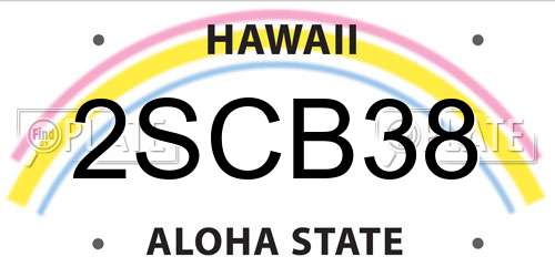 2SCB38 Hawaii License Plate