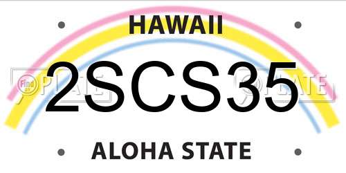 2SCS35 Hawaii License Plate