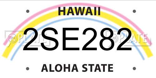 2SE282 Hawaii License Plate