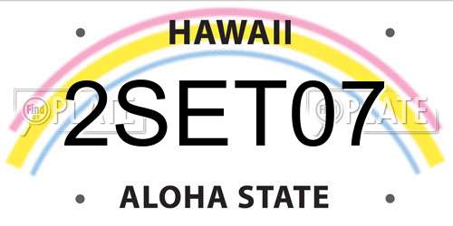 2SET07 Hawaii License Plate