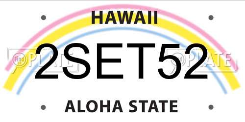 2SET52 Hawaii License Plate