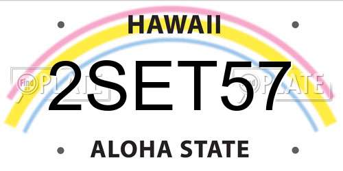 2SET57 Hawaii License Plate