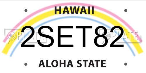 2SET82 Hawaii License Plate