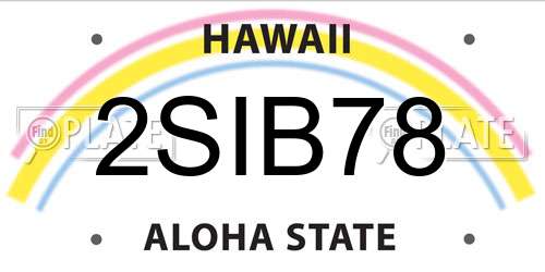 2SIB78 Hawaii License Plate