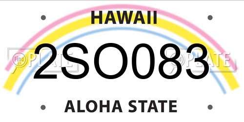 2SO083 Hawaii License Plate