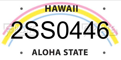 2SS0446 Hawaii License Plate