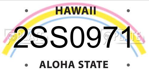 2SS0971 Hawaii License Plate