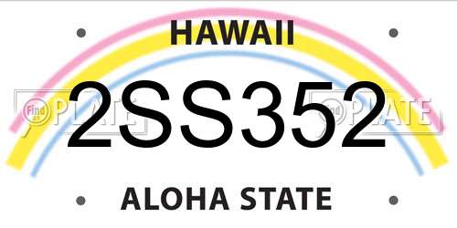 2SS352 Hawaii License Plate