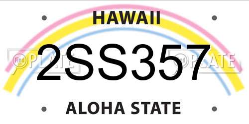 2SS357 Hawaii License Plate