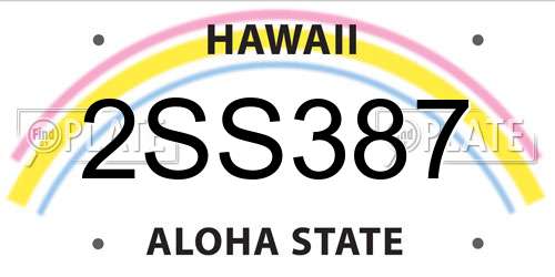 2SS387 Hawaii License Plate
