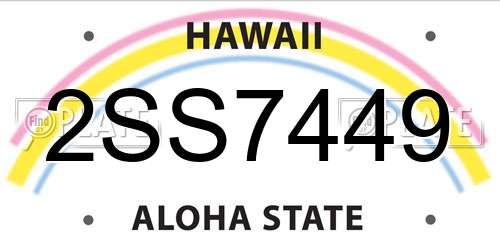 2SS7449 Hawaii License Plate