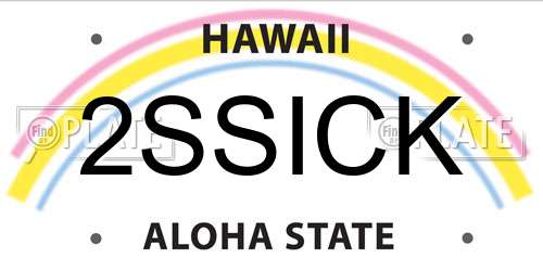 2SSICK Hawaii License Plate