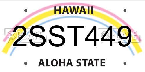 2SST449 Hawaii License Plate