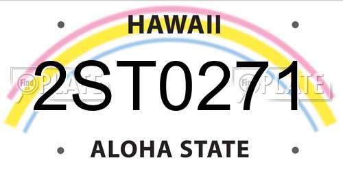 2ST0271 Hawaii License Plate