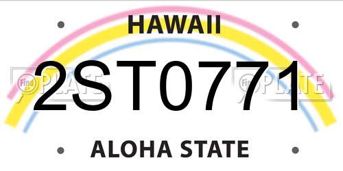 2ST0771 Hawaii License Plate