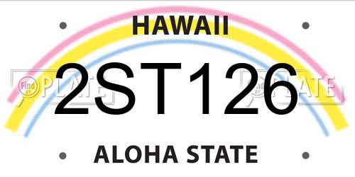 2ST126 Hawaii License Plate