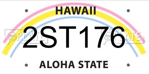2ST176 Hawaii License Plate