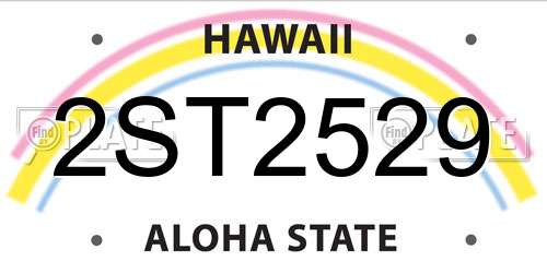 2ST2529 Hawaii License Plate