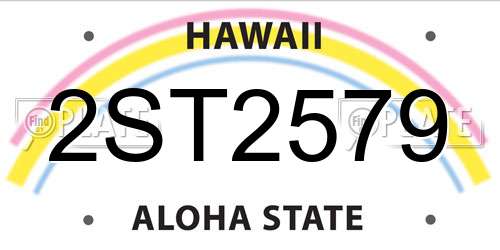 2ST2579 Hawaii License Plate