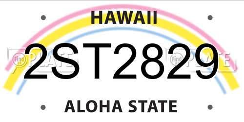 2ST2829 Hawaii License Plate