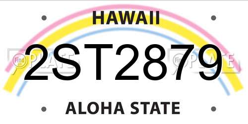 2ST2879 Hawaii License Plate