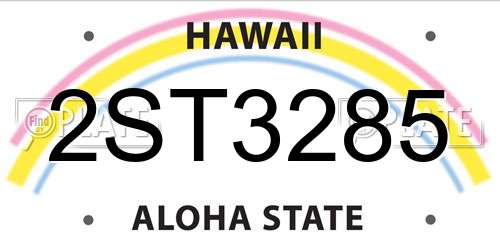 2ST3285 Hawaii License Plate
