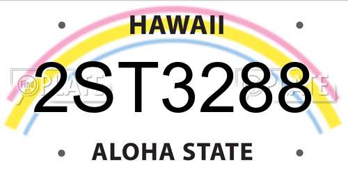2ST3288 Hawaii License Plate
