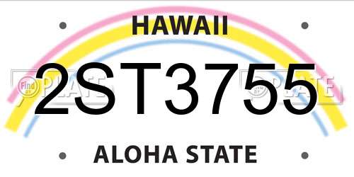 2ST3755 Hawaii License Plate
