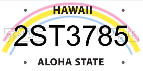 2ST3785 Hawaii License Plate