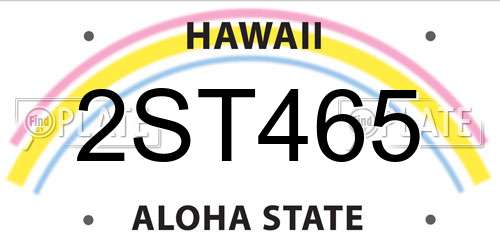 2ST465 Hawaii License Plate