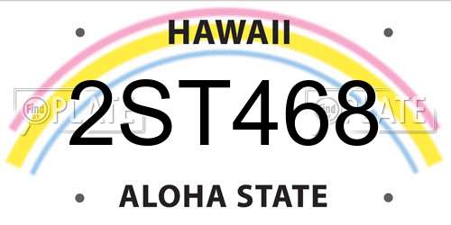 2ST468 Hawaii License Plate