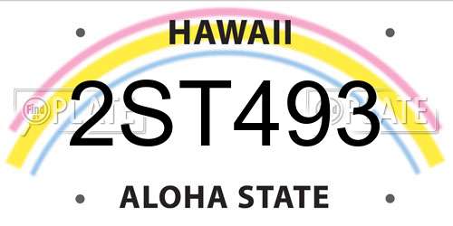 2ST493 Hawaii License Plate