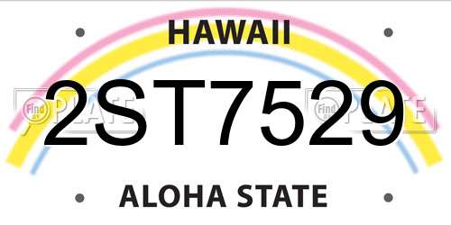 2ST7529 Hawaii License Plate